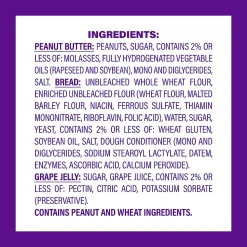 Smucker's Peanut Butter & Grape Wheat Uncrustables, 2.6 Oz, Total Qty 16