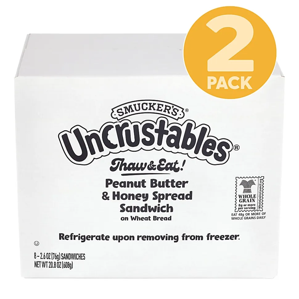 Smucker's Peanut Butter & Honey Wheat Uncrustables, 2.6 Oz, Total Qty 16