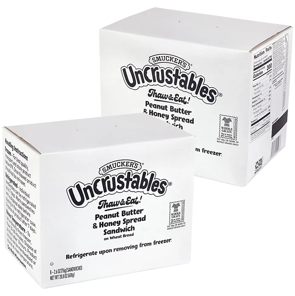 Smucker's Peanut Butter & Honey Wheat Uncrustables, 2.6 Oz, Total Qty 16