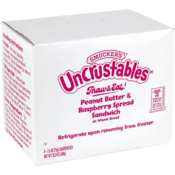 Smucker's Peanut Butter & Raspberry Wheat Uncrustables, 2.6 Oz, Total Qty 16
