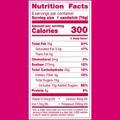 Smucker's Peanut Butter & Raspberry Wheat Uncrustables, 2.6 Oz, Total Qty 16