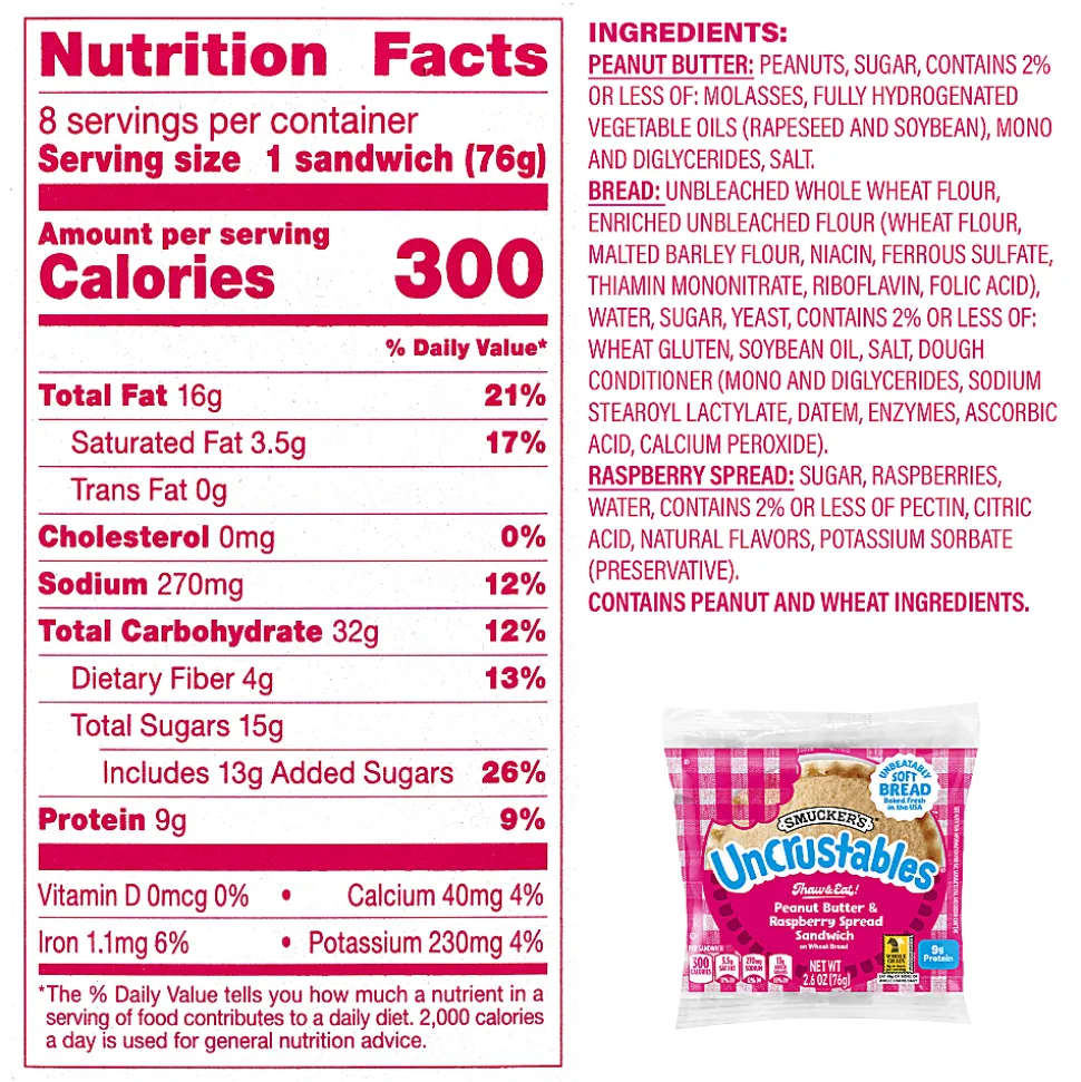 Smucker's Uncrustables Variety, 2.6 Oz, Total Qty 48