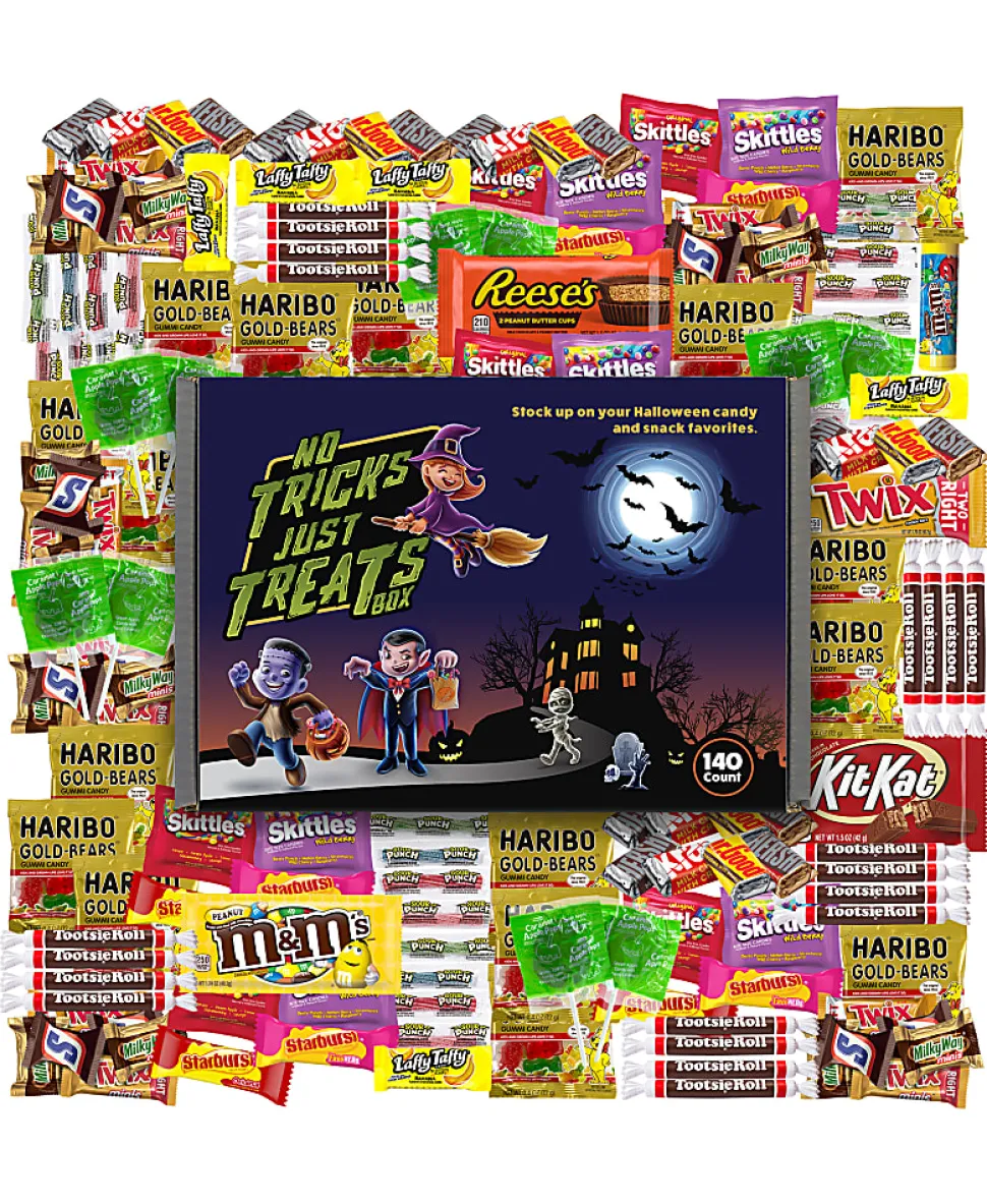 Snack Box Pros No Tricks Just Treats Halloween Snack Box, Box Of 140 Pieces