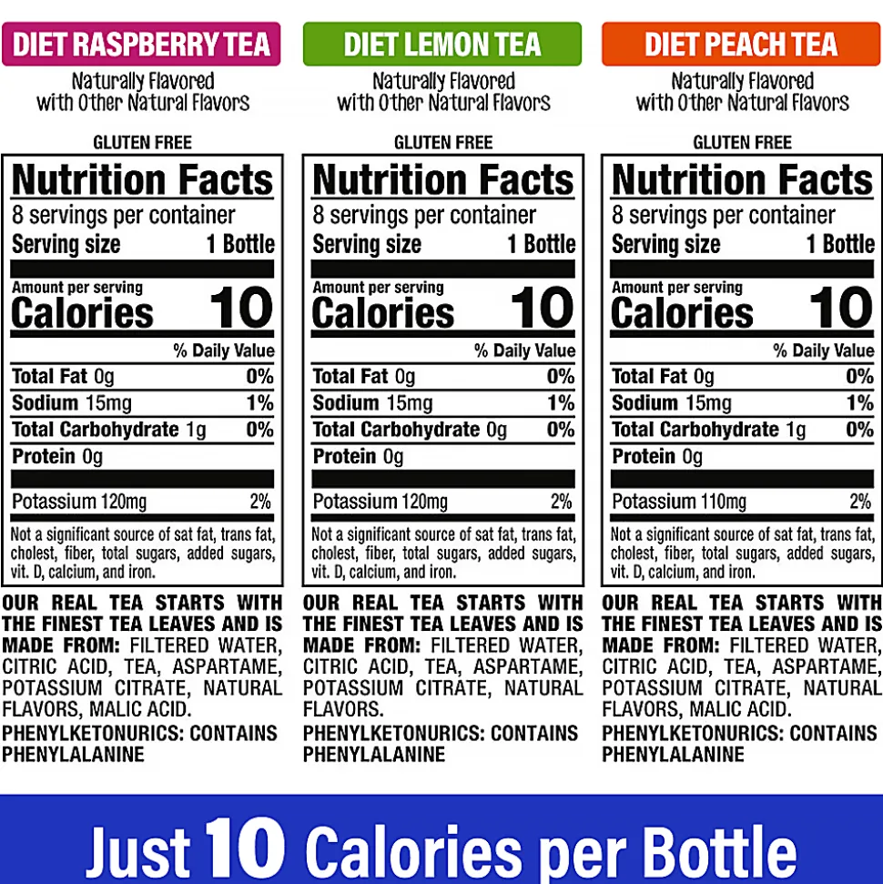 Snapple Diet Ice Tea, 20 Oz, Assorted Flavors, Pack Of 24 Bottles