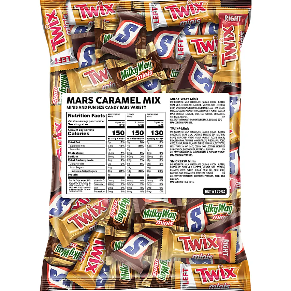 Snickers, Twix And Milky Way Minis Candy Variety Mix, 75 Oz, Total Qty 1