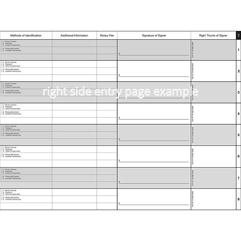 Soft Cover Journal of Notarial Acts Logbook For Notary Public Transactions, 11" x 8 1/2", 116 Pages