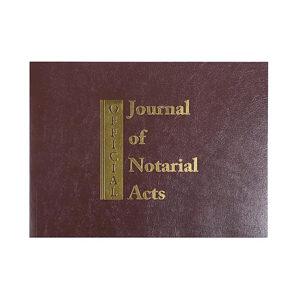Soft Cover Journal of Notarial Acts Logbook For Notary Public Transactions, 11" x 8 1/2", 116 Pages