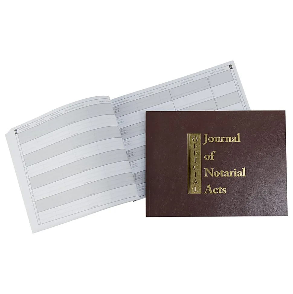 Soft Cover Journal of Notarial Acts Logbook For Notary Public Transactions, 11" x 8 1/2", 116 Pages