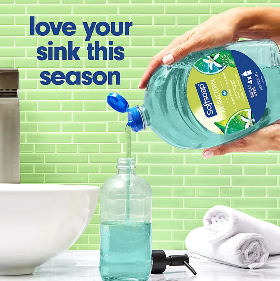 Softsoap Antibacterial Liquid Hand Soap Refill, Fresh Citrus, 50 Oz, Green