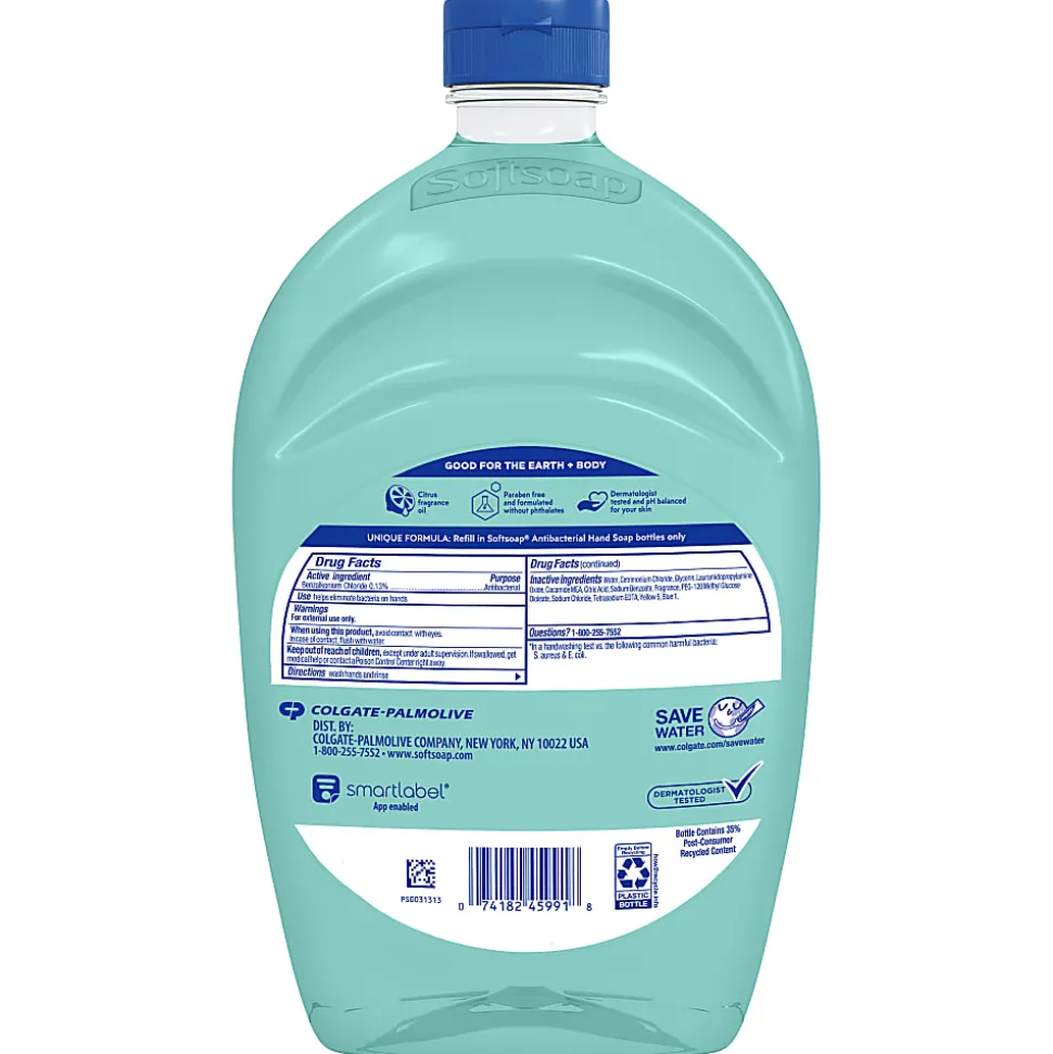 Softsoap Antibacterial Liquid Hand Soap Refill, Fresh Citrus, 50 Oz, Green