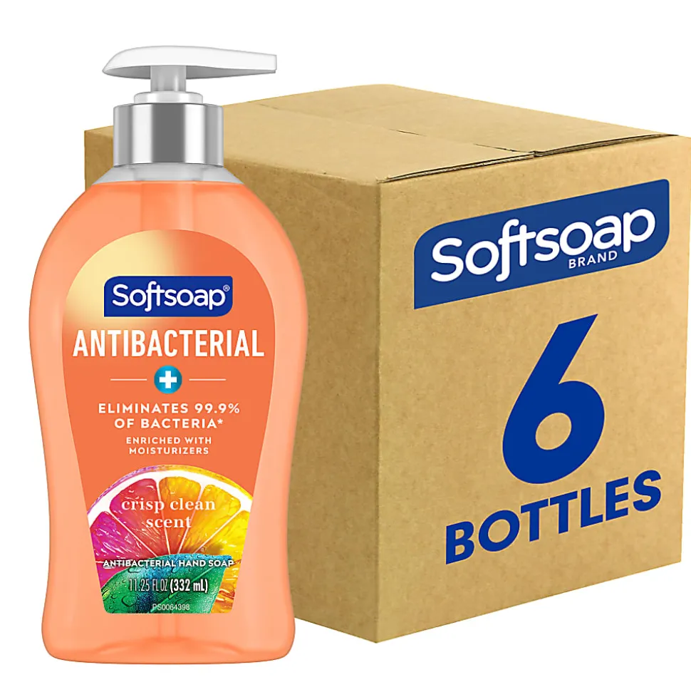 Softsoap Antibacterial Liquid Hand Soap Pump, 11.25 (332.7 mL) oz., Pack of 6, Crisp Clean Scent - 03562CT