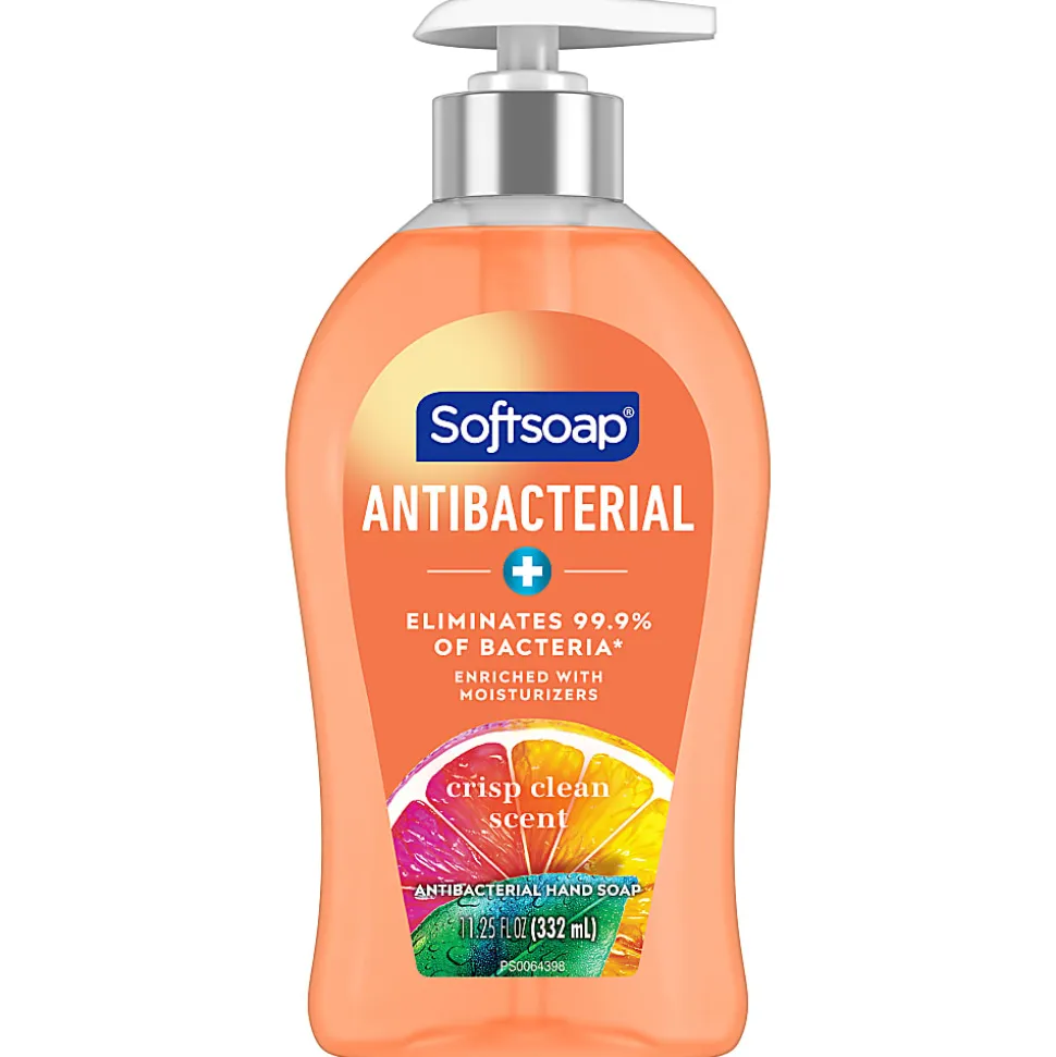Softsoap Antibacterial Liquid Hand Soap Pump, 11.25 (332.7 mL) oz., Pack of 6, Crisp Clean Scent - 03562CT