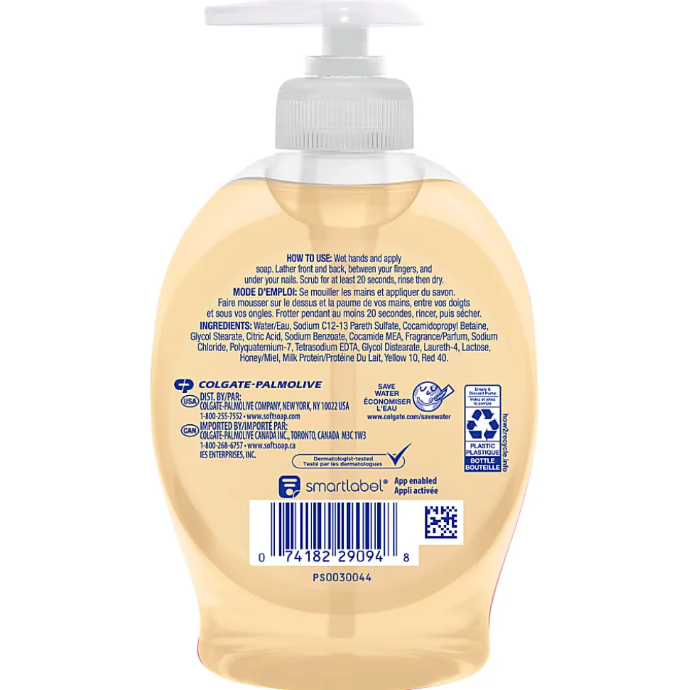 Softsoap Liquid Hand Soap Pump, Moisturizing Hand Soap Liquid, Milk & Honey Scent, 7.5 fl oz, 6/Carton