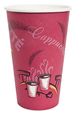 Solo Cup Bistro Design Hot Drink Cups, 16 Oz, Maroon, Carton Of 1,000