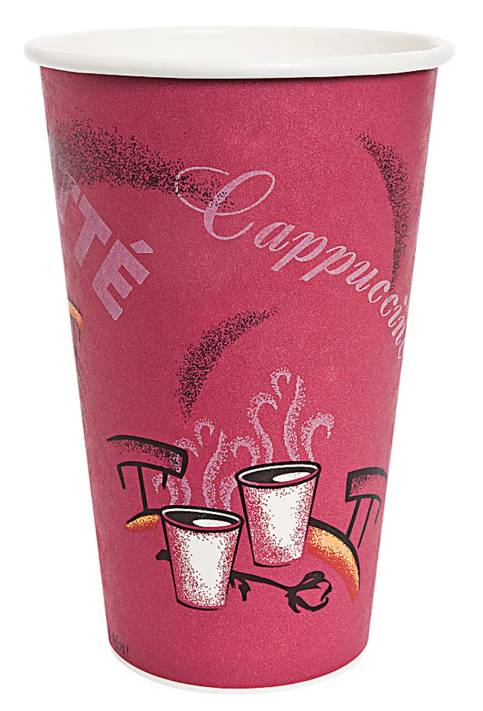 Solo Cup Bistro Design Hot Drink Cups, 16 Oz, Maroon, Carton Of 1,000
