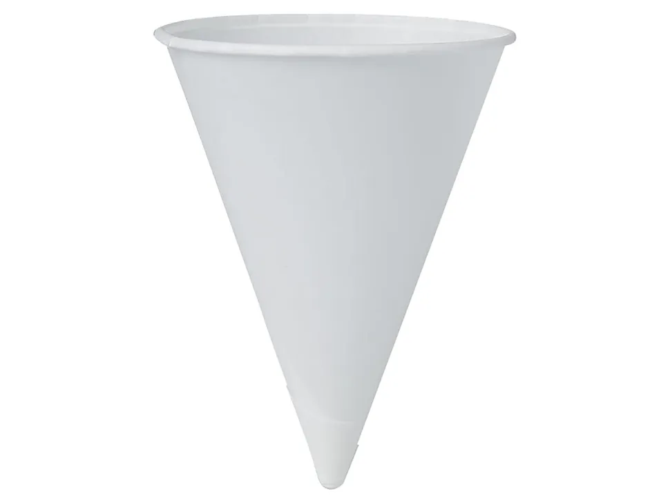 Solo Cup Paper Cone Water Cups, White, 4 Oz, Case of 5,000