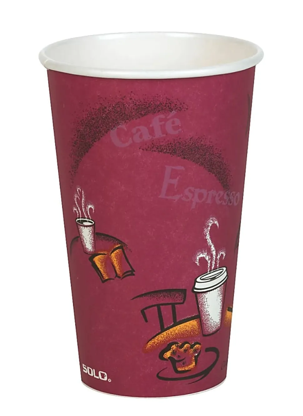 Solo Cup Paper Hot Cups, 16 Oz, Maroon, Carton Of 300 Cups