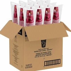 Solo Cup Paper Hot Cups, 16 Oz, Maroon, Carton Of 300 Cups