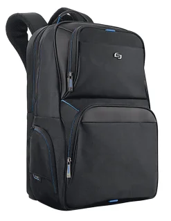Solo New York Backpack With 17.3" Laptop Pocket, Black/Blue