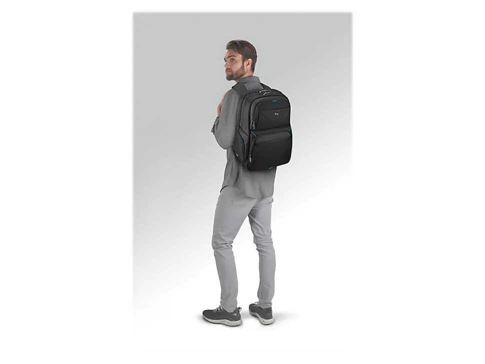 Solo New York Backpack With 17.3" Laptop Pocket, Black/Blue