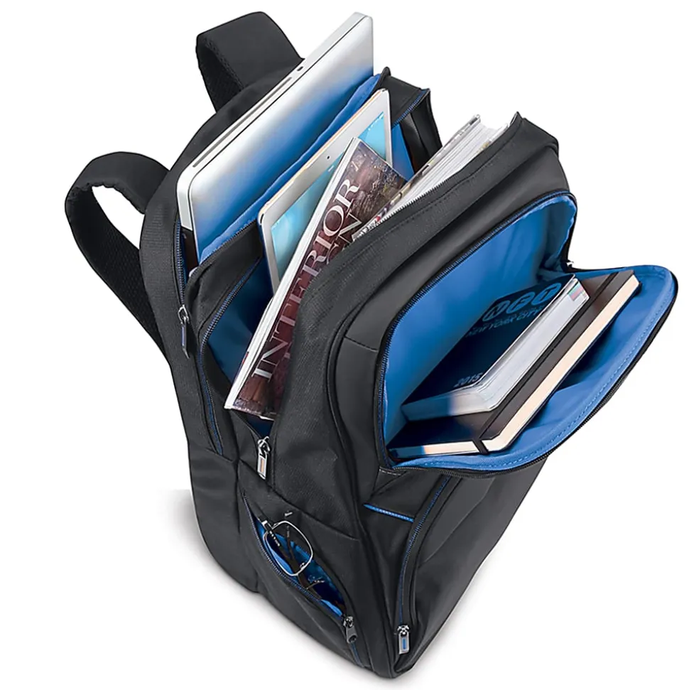 Solo New York Backpack With 17.3" Laptop Pocket, Black/Blue