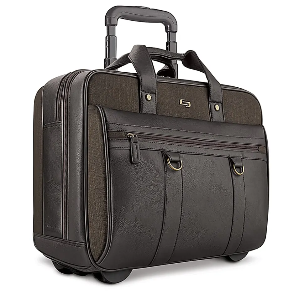 Solo New York MacDougal 17.3" Laptop Rolling Case, Brown/Olive