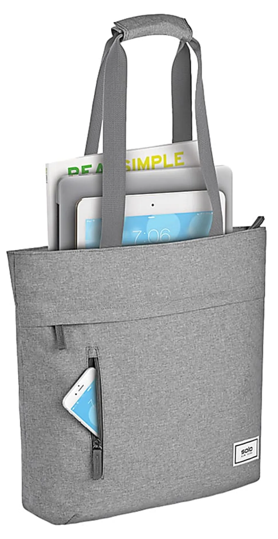 Solo New York Re:Store Tote With 15.6" Laptop Pocket, 60% Recycled, Gray