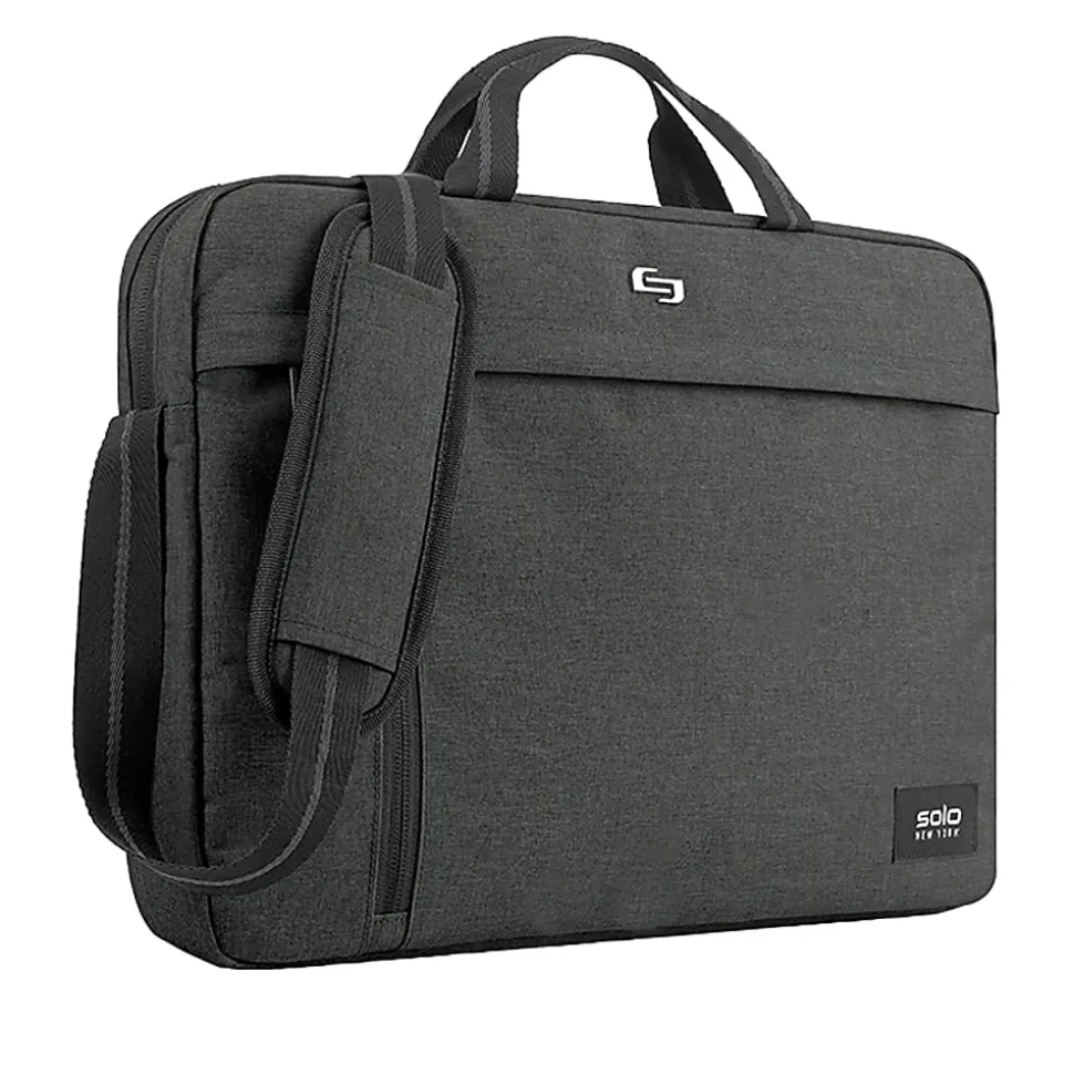 Solo New York Rivington Slim Briefcase With 15.6" Laptop Pocket, Gray