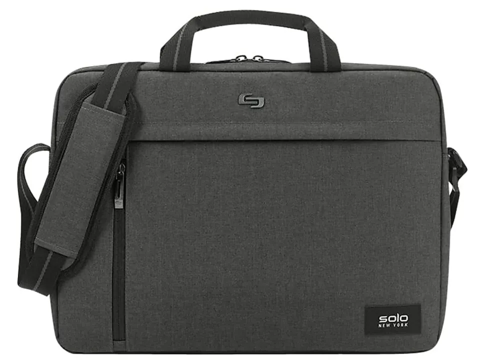 Solo New York Rivington Slim Briefcase With 15.6" Laptop Pocket, Gray