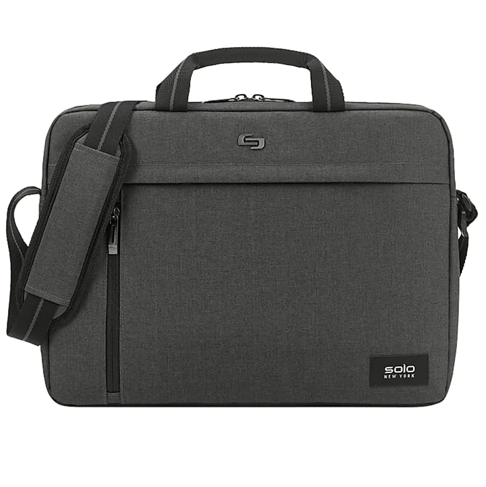 Solo New York Rivington Slim Briefcase With 15.6" Laptop Pocket, Gray