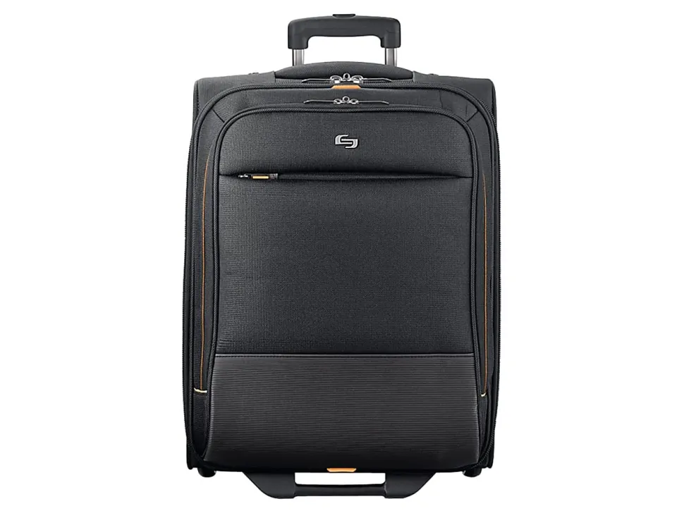 Solo New York Urban Rolling Overnighter Case For 15.6" Laptops, Black/Orange