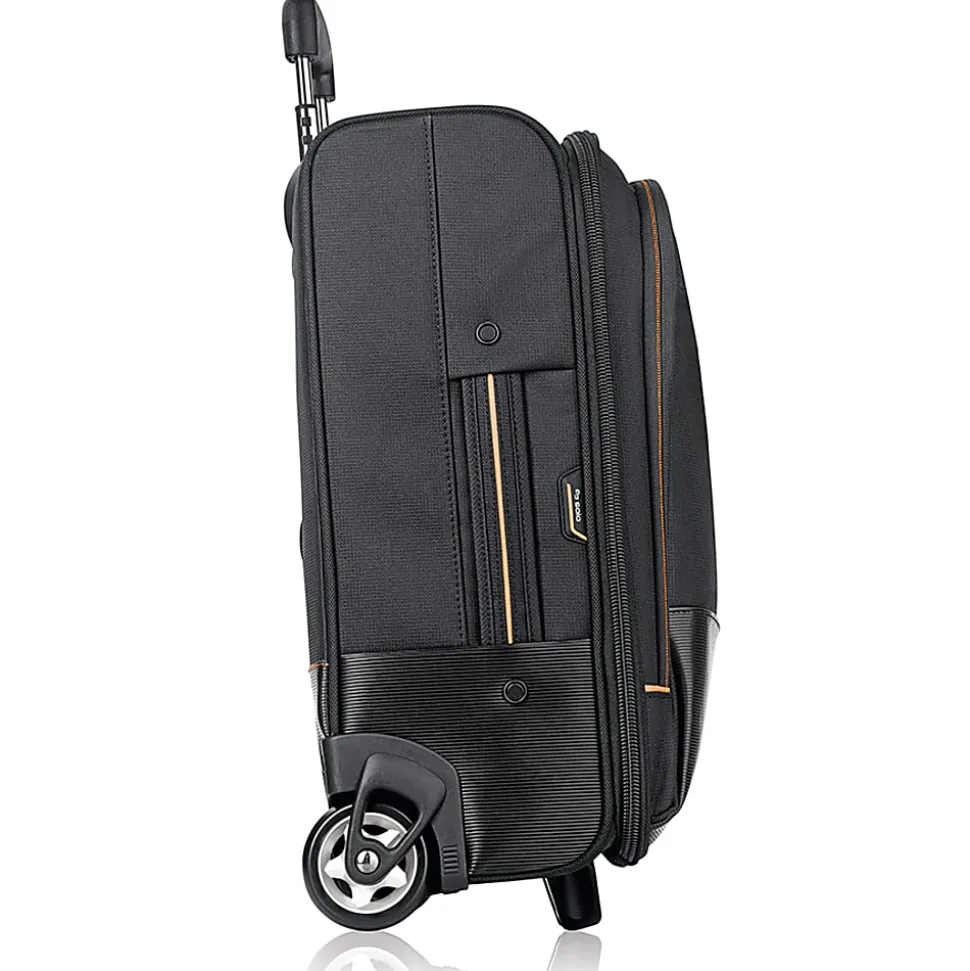 Solo New York Urban Rolling Overnighter Case For 15.6" Laptops, Black/Orange