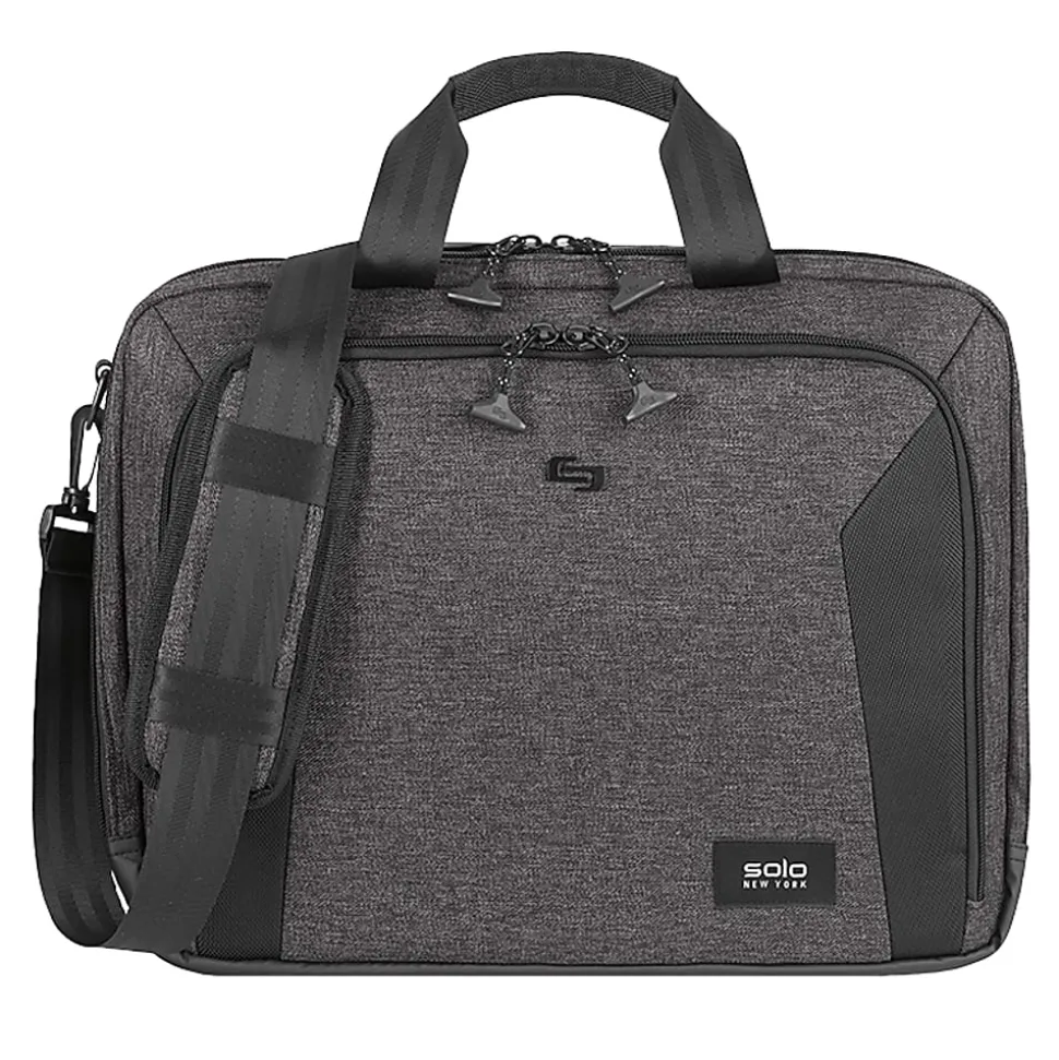 Solo New York Voyage Briefcase With 15.6" Laptop Pocket, Gray