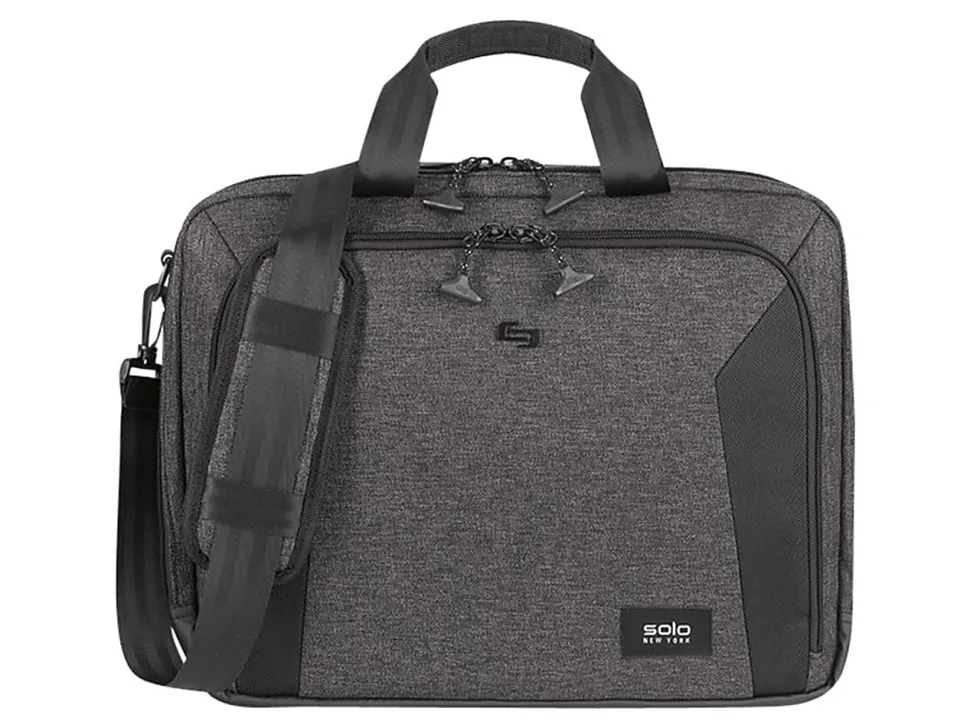 Solo New York Voyage Briefcase With 15.6" Laptop Pocket, Gray