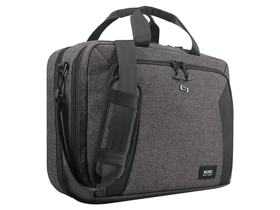 Solo New York Voyage Briefcase With 15.6" Laptop Pocket, Gray