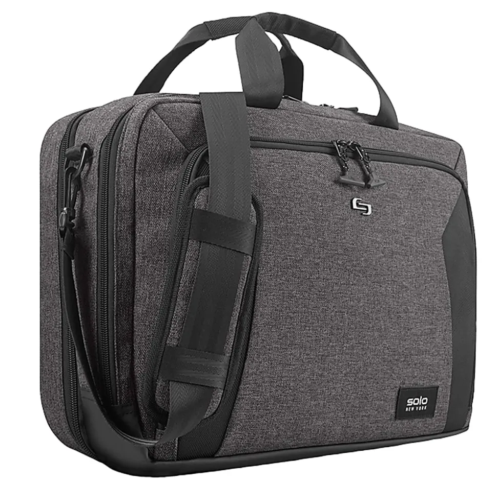 Solo New York Voyage Briefcase With 15.6" Laptop Pocket, Gray