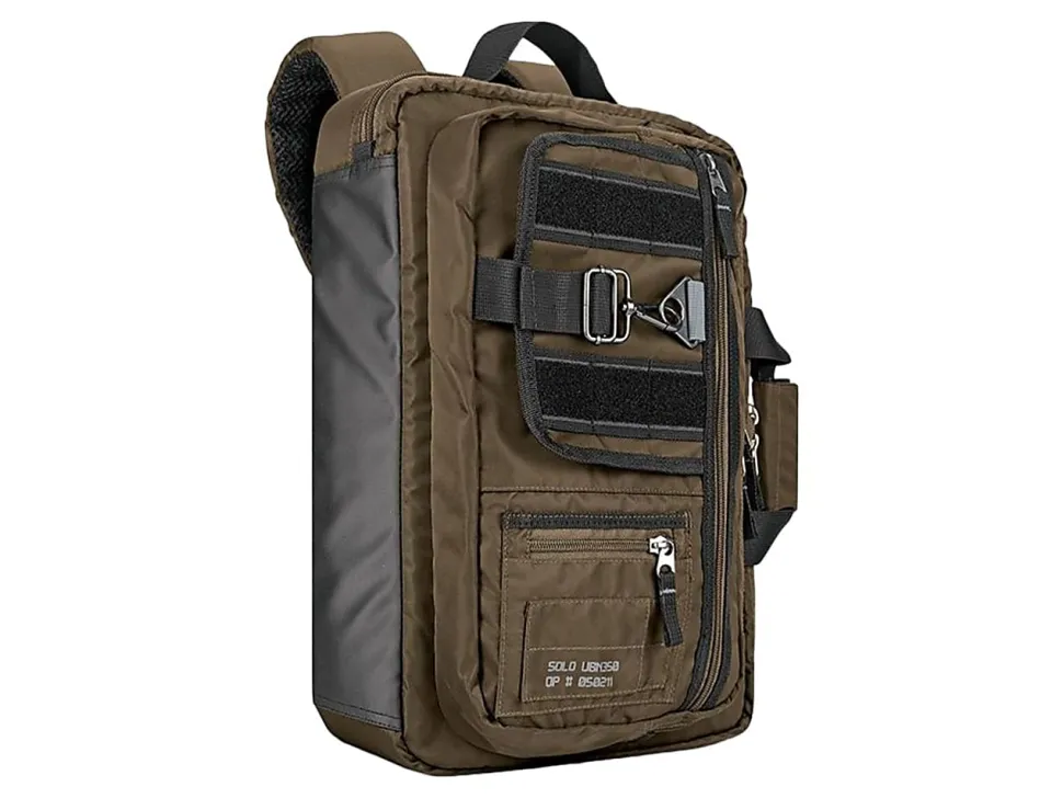 Solo New York Zone Hybrid Briefcase With 15.6" Laptop Pocket, 12"H x 17"W x 3"D, Khaki