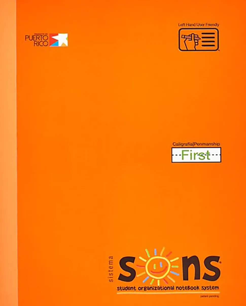 SONS System First Notebooks, 9-3/4" x 7-1/2", 1 Subject, Primary Rule, 200 Sheets, Orange,