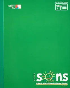 SONS System Journal-Style Notebooks, 9-3/4" x 7-1/2", 1 Subject, Primary Rule, 200 Sheets, Green,