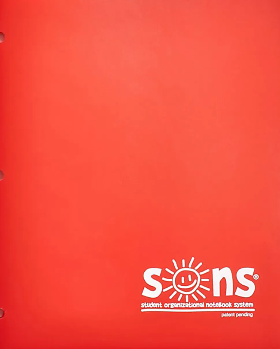 SONS System Pocket Folders, 9-1/2" x 12-1/2", Red,