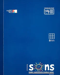 SONS System Quad Grid Notebooks, 9-3/4" x 7-1/2", 1 Subject, Quadrille Rule, 5mm, 200 Sheets, Blue