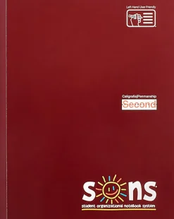SONS System Second Notebooks, 9-3/4" x 7-1/2", 1 Subject, Primary Rule, 200 Sheets, Burgundy