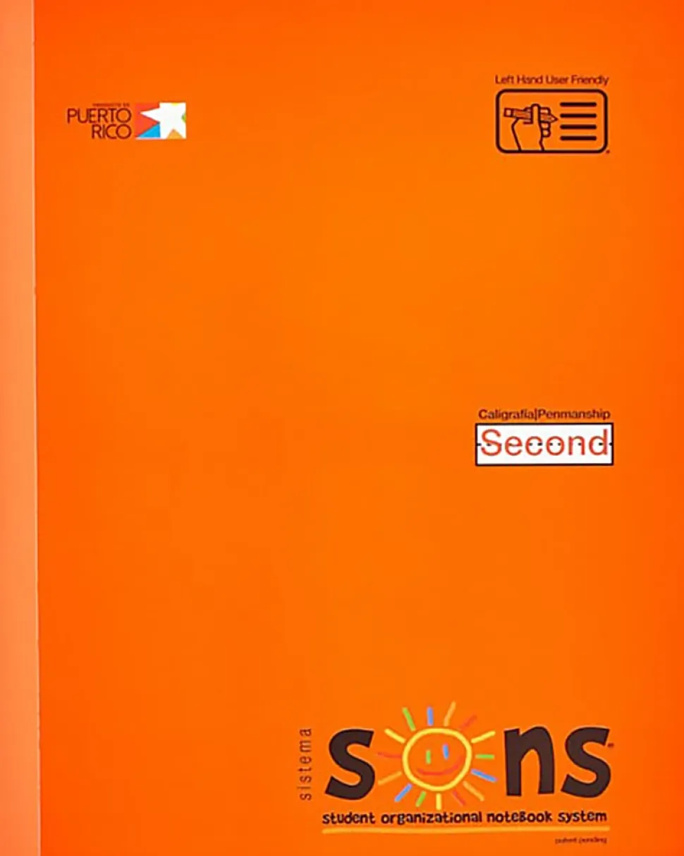 SONS System Second Notebooks, 9-3/4" x 7-1/2", 1 Subject, Primary Rule, 200 Sheets, Orange
