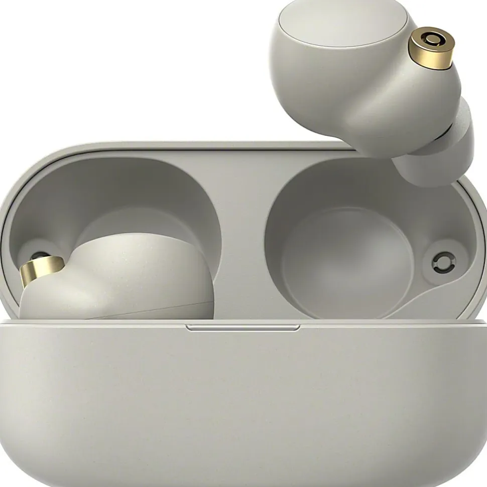Sony® Industry-Leading Noise-Canceling Truly Wireless Earbuds, Silver, WF1000XM4/S