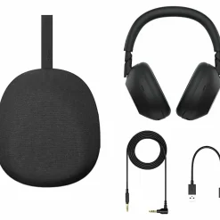 Sony WH-1000XM6 Wired/Wireless Noise Canceling Headphones, Stereo, Bluetooth/RF, Over-The-Head, Over-The-Ear, Binaural, Circumaural, Black