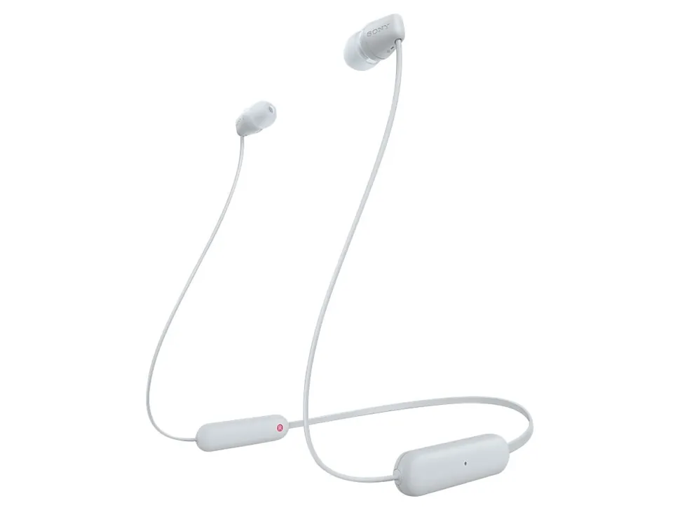 Sony WI-C100 - Earphones with mic - in-ear - neckband - Bluetooth - wireless - white