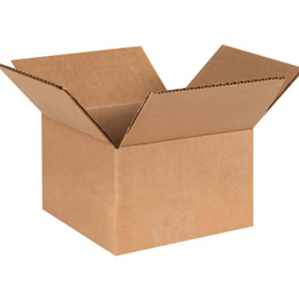 South Coast Paper Corrugated Cartons, 6" x 6" x 4", Kraft, Pack Of 25