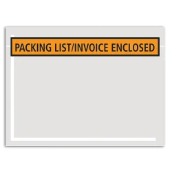 South Coast Paper"Packing List/Invoice Enclosed" Envelopes, Panel Face, 4 1/2" x 5 1/2", Orange, Pack Of 1,000
