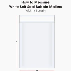 South Coast Paper White Self-Seal Bubble Mailers, #000, 4" x 8", Pack Of 25