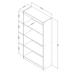 South Shore Axess 56"H 4-Shelf Contemporary Bookcase, Black/Dark Finish, Standard Delivery